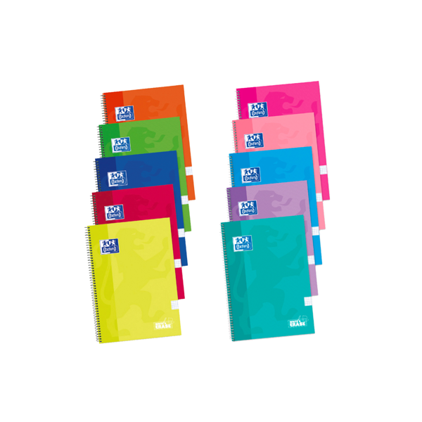 Cuaderno Oxford Folio 80 hojas con pizarra cuadrícula 4x4