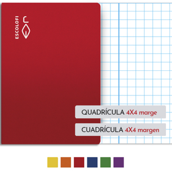 Libretas Escolofi Folio 50 hojas cuadrícula 4x4