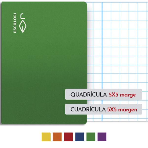Libretas Escolofi Folio 50 hojas cuadricula 5x5