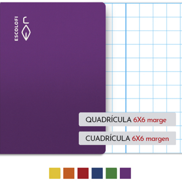 Libretas Escolofi Folio 50 hojas cuadricula 6x6