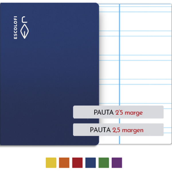 Libretas Escolofi Folio 50 hojas pauta 2,5 mm