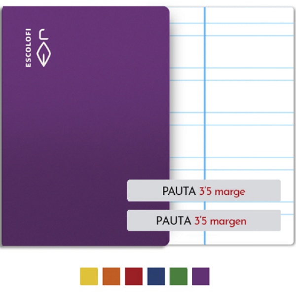 Libretas Escolofi Folio 50 hojas pauta 3,5 mm