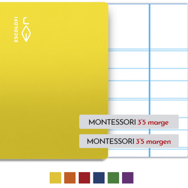 Libretas Escolofi Folio 50 hojas pauta montessori 3,5 mm