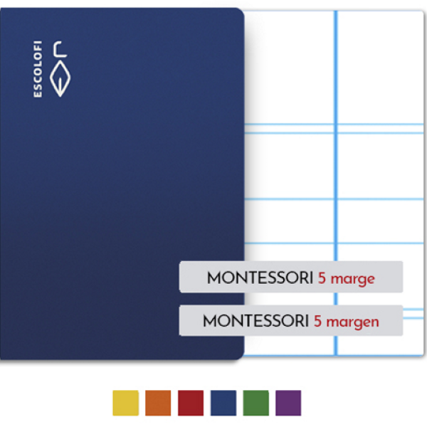 Libretas Escolofi Folio 50 hojas pauta montessori 5 mm
