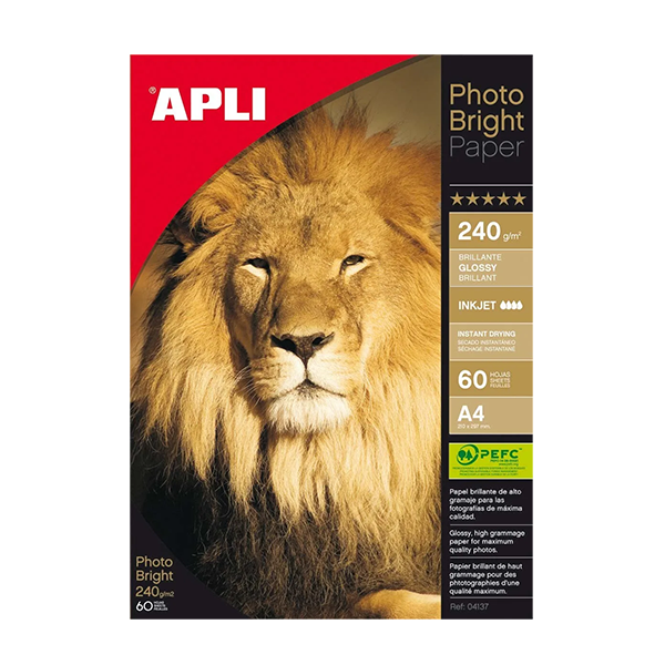 Papel fotográfico Apli Photo Bright A4
