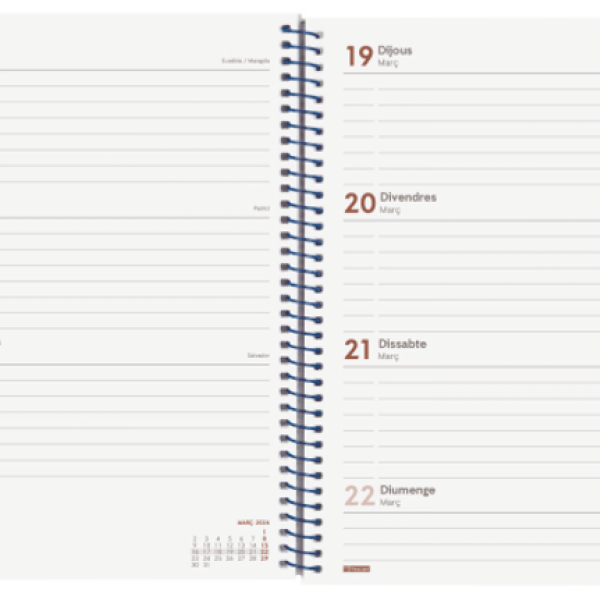 Agenda Finocam Year semana vista