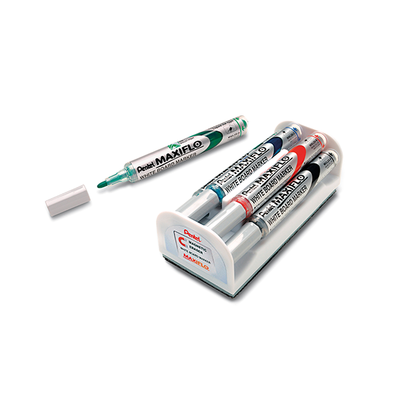 Estuche rotuladores pizarra blanca Pentel Maxiflo fino