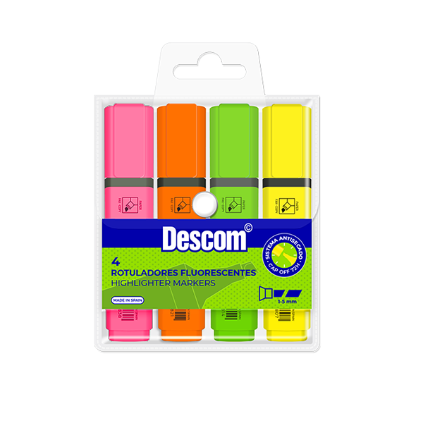 Estuche marcadores fluorescentes Descom