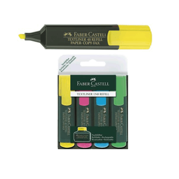 Estuche 4 marcadores fluorescentes Faber-Castell Textliner 48