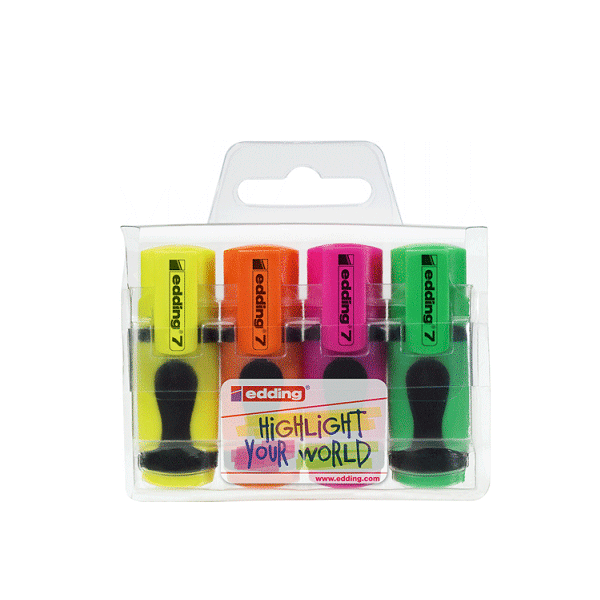 Estuche marcadores fluorescentes Edding 7 Mini Highlighter