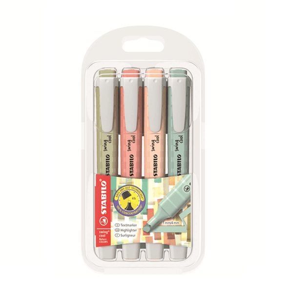 Estuche marcadores fluorescentes STABILO Swing cool NatureCOLORS