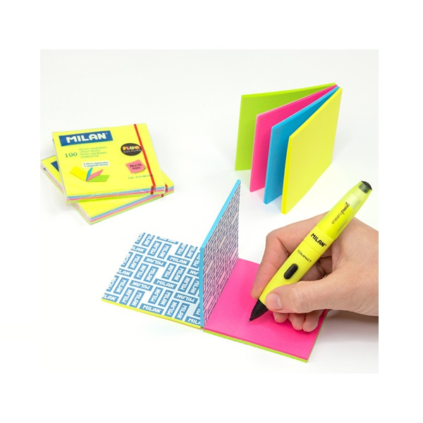 Notes de posar i treure fluorescents amovibles 76x