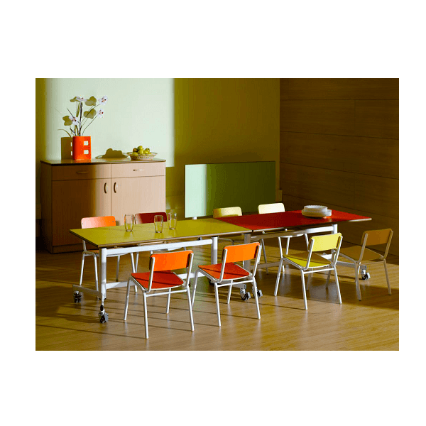 Mesa abatible alt. 54 cm pata blanca