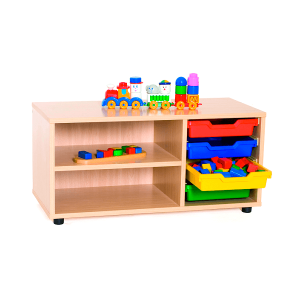 Moble superbaix 2 prestatges i cubetes Faig