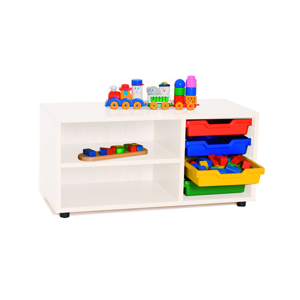 Moble superbaix 2 prestatges i cubetes Blanc