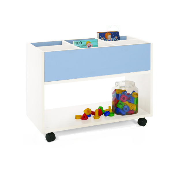 Carro librería infantil alto blanco