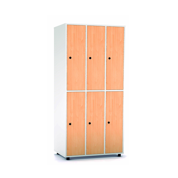 Taquilla blanca 2 puertas 3 columnas 30 cm