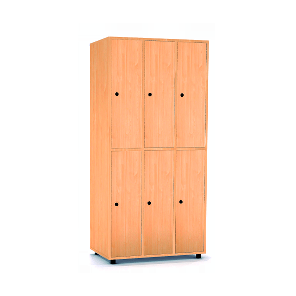 Taquilla haya 2 puertas 3 columnas 30 cm