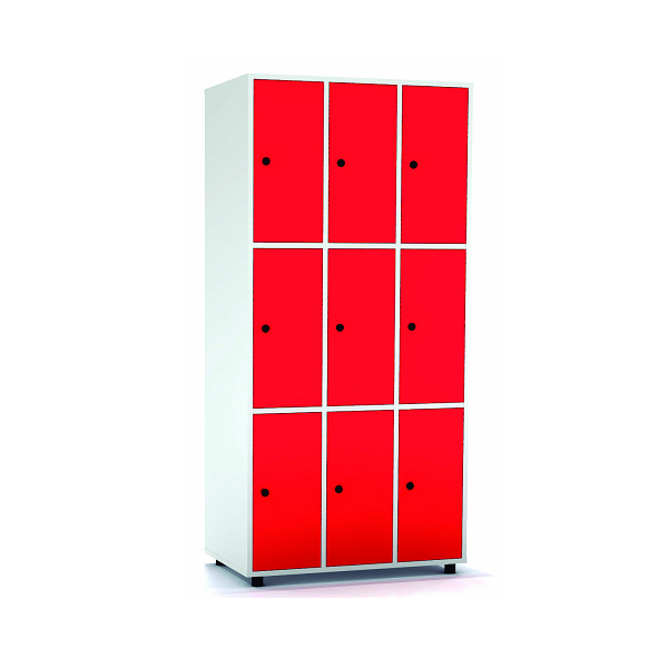 Taquilla blanca 3 puertas 3 columnas 30 cm