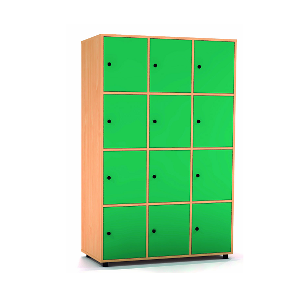 Taquilla haya 4 puertas 3 columnas 40 cm