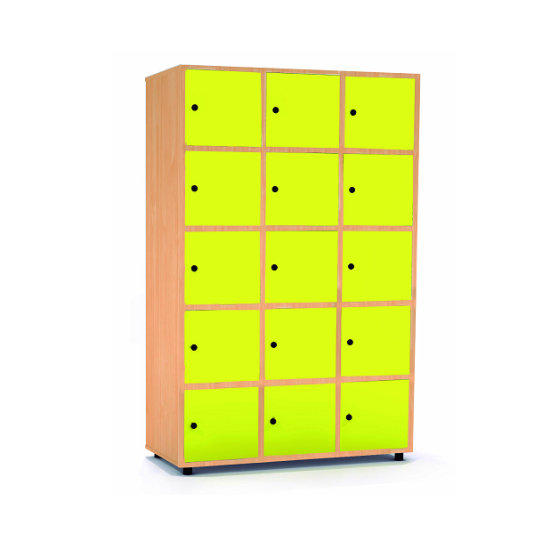 Taquilla haya 5 puertas 3 columnas 40 cm