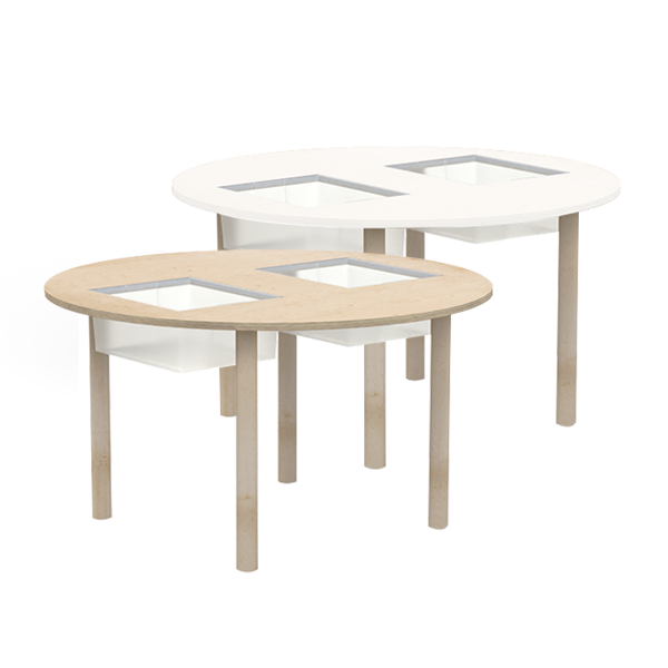 Taula sensorial amb cubetes Ø110 cm T2