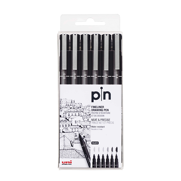Estuche rotuladores calibrados Uni Pin