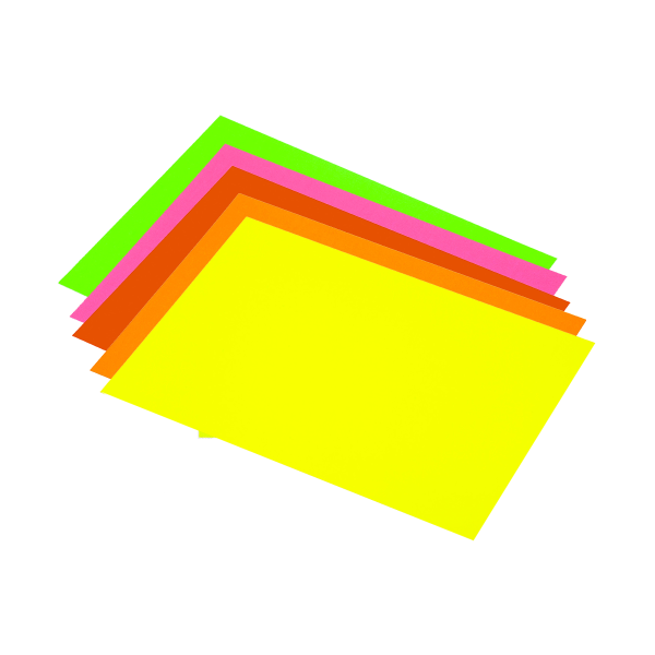 Cartulinas fluorescentes 50x65 cm paquete 5 unidades
