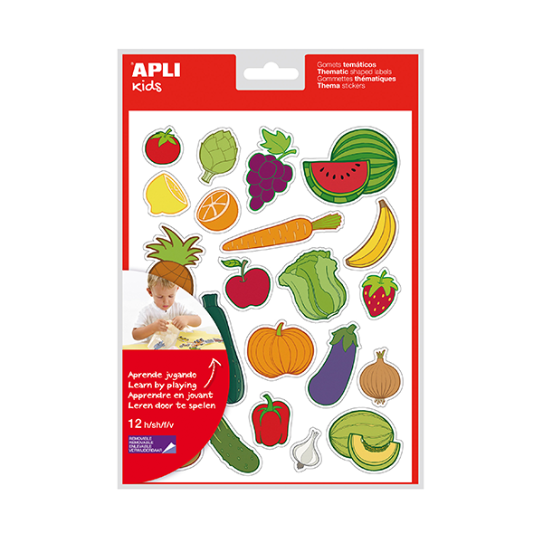 Sobre gomets temáticos Apli Frutas y verduras