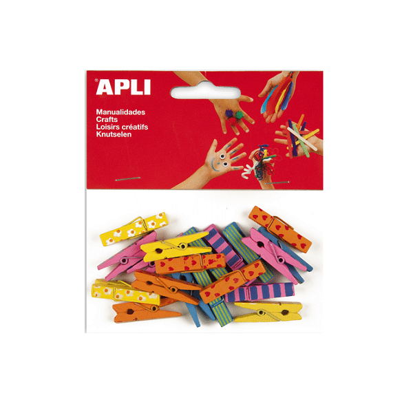 Pinzas de madera decoradas Apli