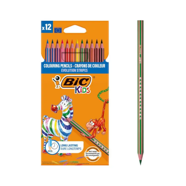 Lápices de colores Bic Evolution Stripes