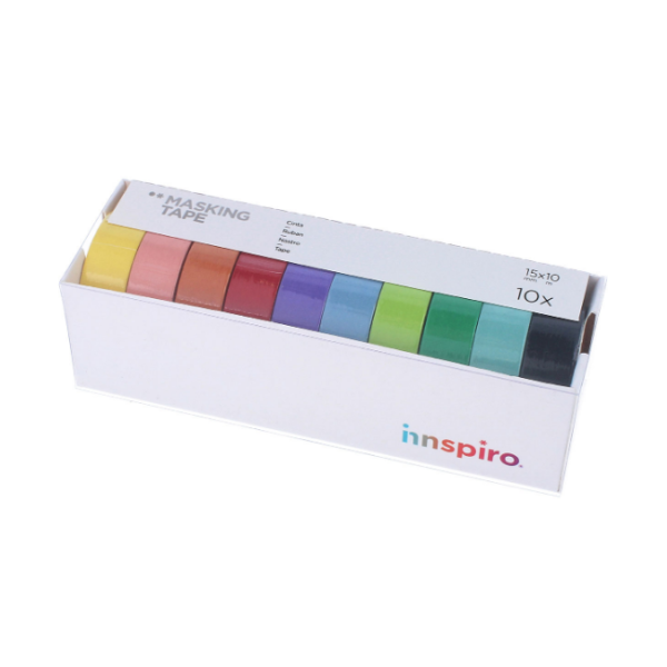 Set cintas surtidas masking tape lisas Innspiro