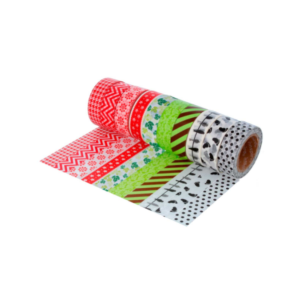 Set cintas surtidas masking tape rojos, verdes y negros Innspiro