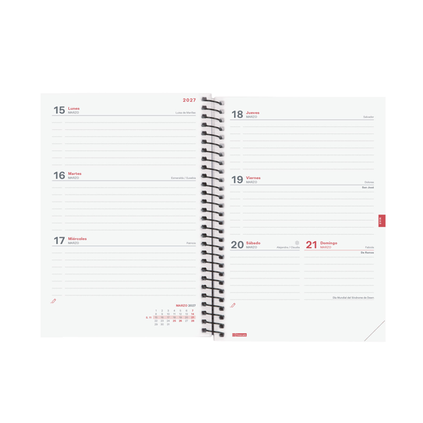 Agenda Personalizable semana vista Finocam