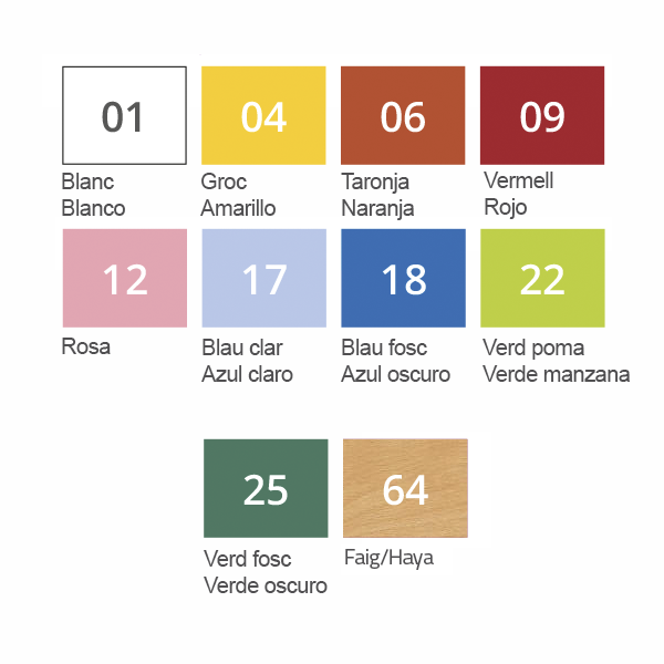 Taula abatible infantil regulable 160x60 cm T1-2-3