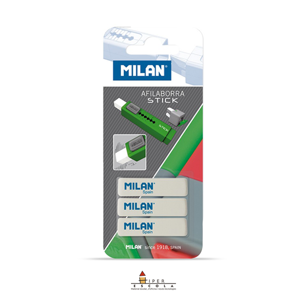 Blíster 3 gomas recambio afila-borra Stick Milan