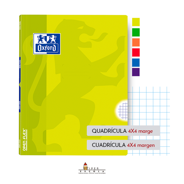 Libreta Oxford Openflex A4 48 hojas cuadricula 4x4