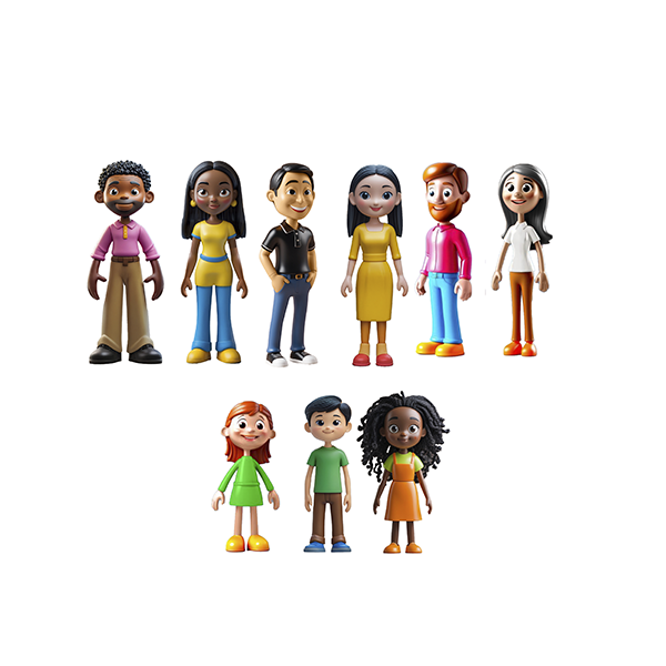 Famílies del món diverses 9 figures