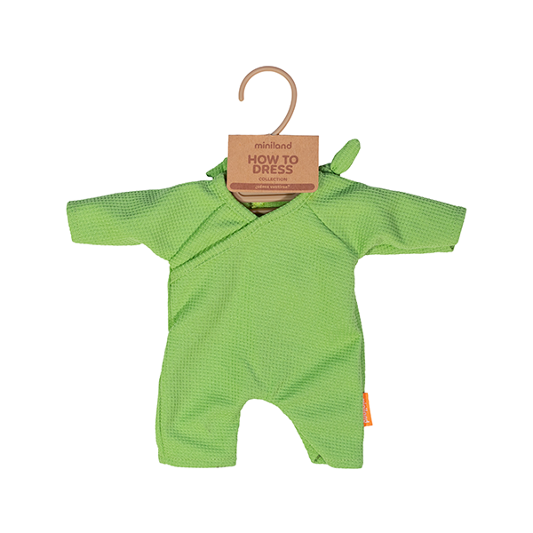Pijama verde con gorro 32 cm