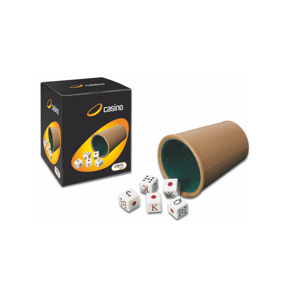 Cubilete forrado con dados Pocker