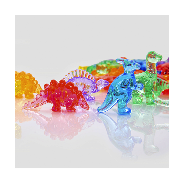Dinosaurios de colores translúcidos
