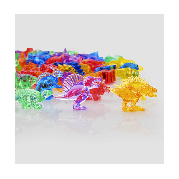 Dinosaurios de colores translúcidos