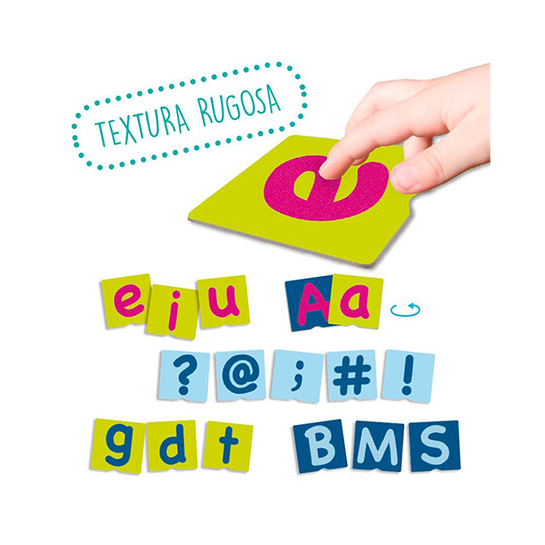 Tacto fichas de letras y signos de puntuación
