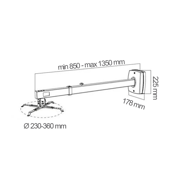 Aqprox appSV03P suport de paret extensible 850-135