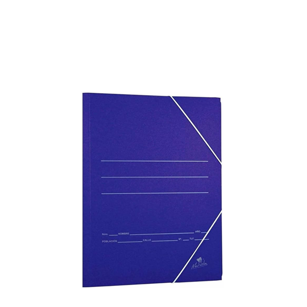 Carpeta de gomes cartró blau A5 i Foli