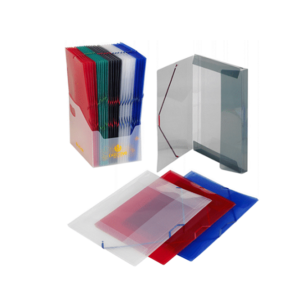 Carpeta de gomes polipropilè transparent amb solapes Foli