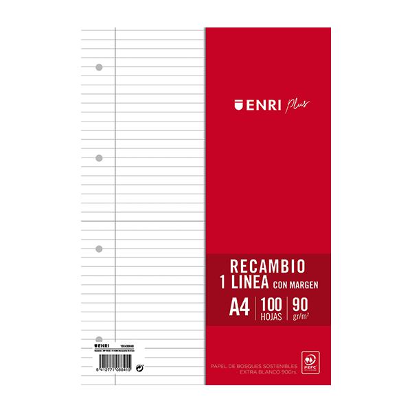 Recanvis Enri 100 fulls A4 4 forats