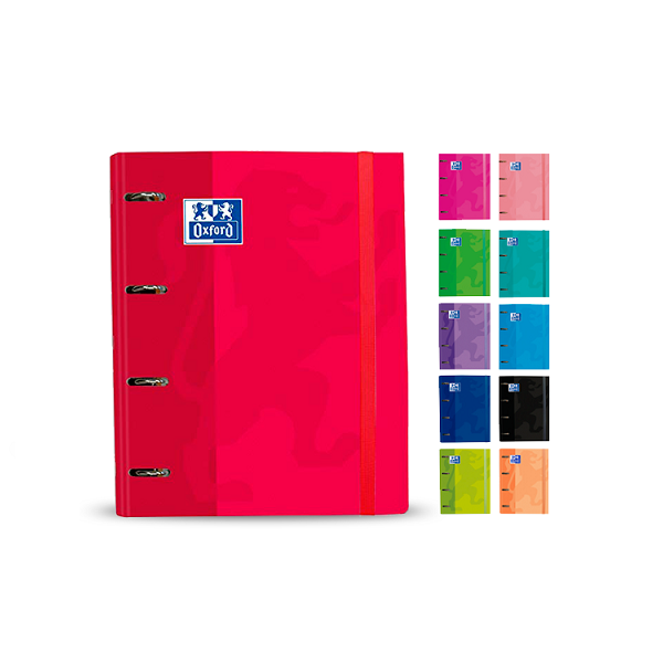 Carpeta cartró Oxford Ebinder Colors 4 anelles + recanvi
