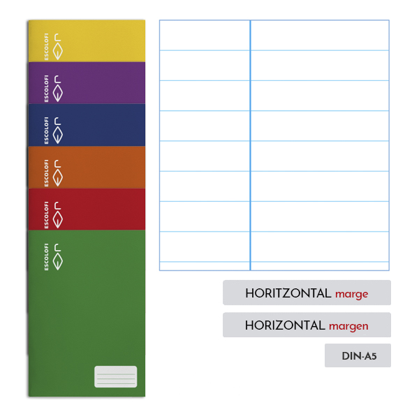 Libretas Escolofi Cuarto 32 hojas horizontal