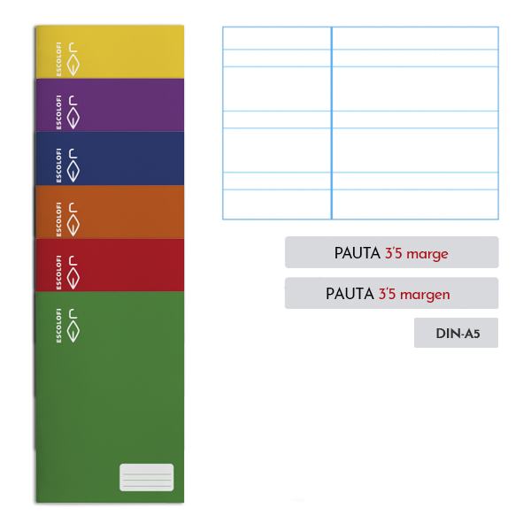 Llibretes Escolofi Quart 32 fulls pauta 3,5 mm